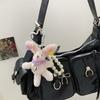 Playful Rabbit Bag Charm Double Use Phone Lanyard Soft Plush Pearls Clip Accessory Adorable Rabbit Keyring Decors