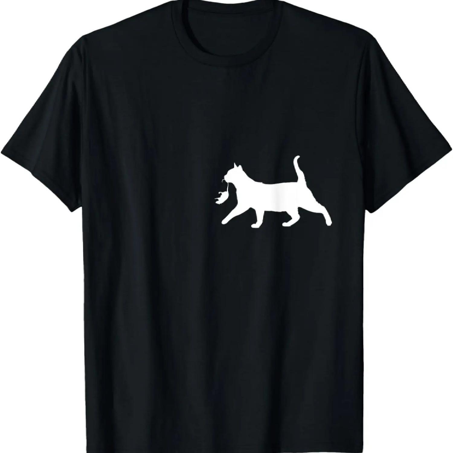 Cat with Mouse Street Art Graffiti Style T-Shirt S