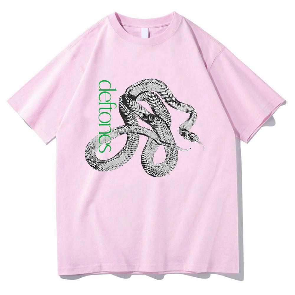 Deftones Logo Snake Tee Men Harajuku Cotton Gothic T Shirt Summer Vintage Loose Funny T-shirts for Women/Men Fashion Aesthetic 100% Cotton Tops Y2K