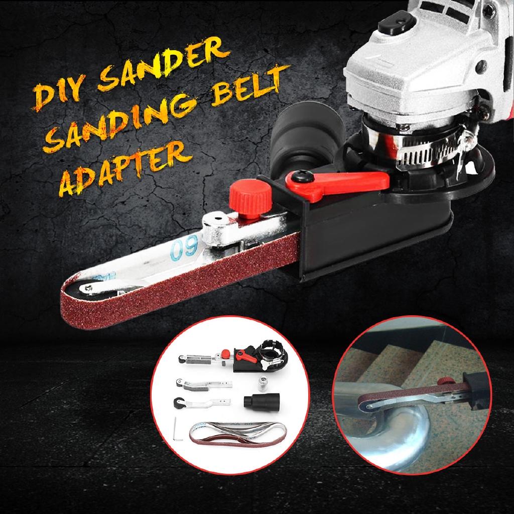800W Max DIY Sander Sanding Belt Adapter For 115/125 Electric Angle Grinder with M14 Thread Spindle For woodworking Metalworking