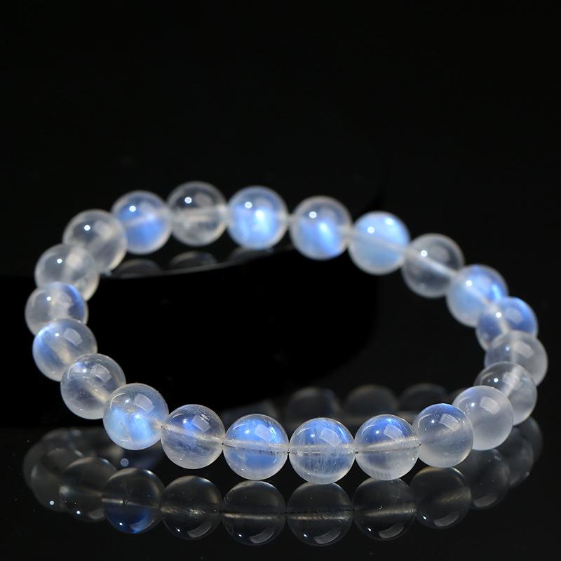 Hongchu Crystal 8A Blue Moonstone Loose Beads Creamy Ice Blue Moonlight Round Beads DIY Accessory Loose Beads