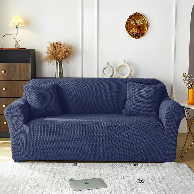 T-shaped Jacquard Sofa Cover Home Solid Color Non-slip Elastic Fleece Combination Pet Fabric Sofa Dust Cover