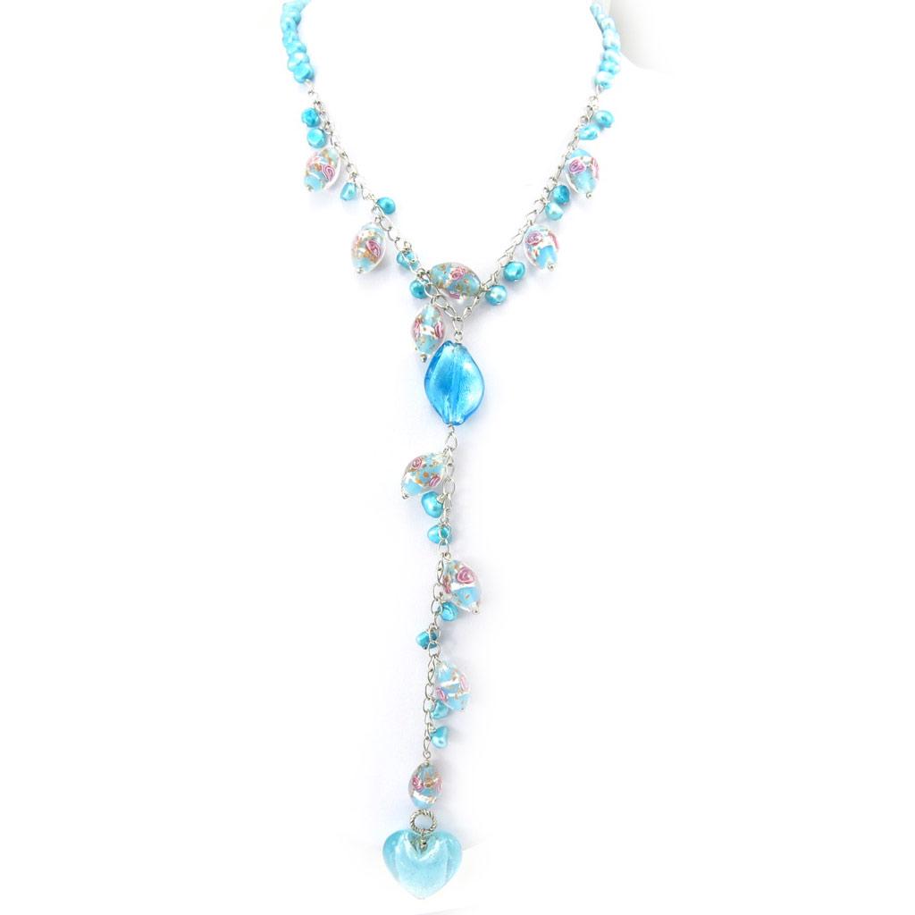 Les Trésors De Lily [K3247] - Turquoise 'Mineralia' Necklace (love)