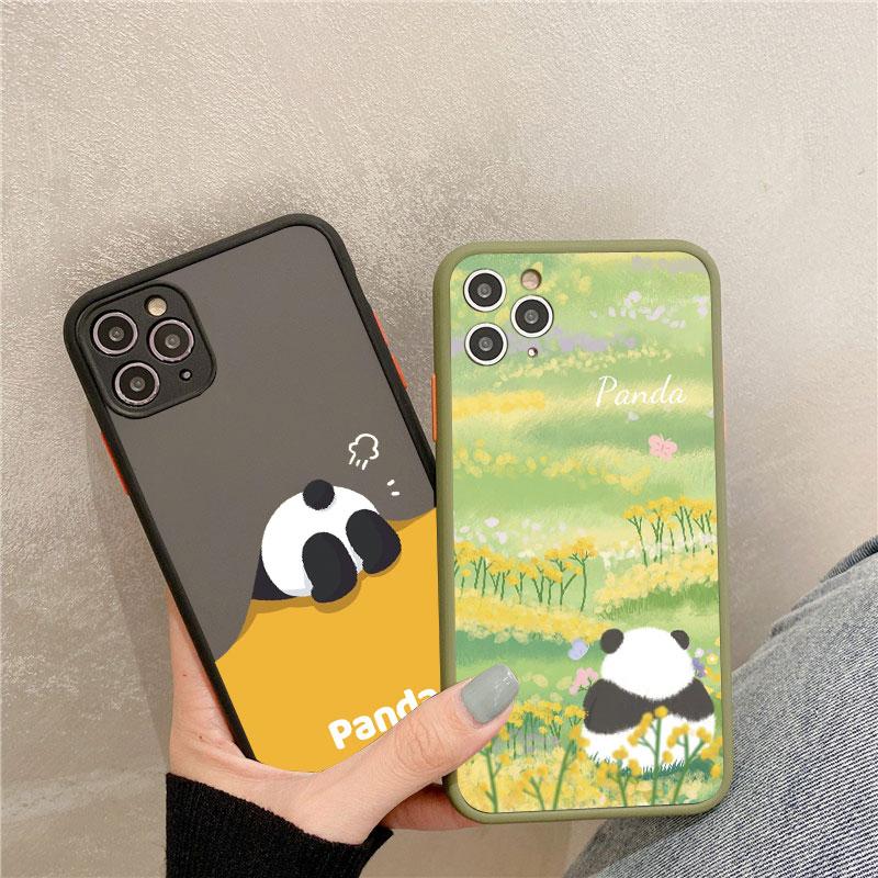 Cute Panda Climbing Bamboo Appreciate Scenery Phone Case For iPhone 15 14 13 12 11 Pro Max Mini SE2 8 7 Plus X XR XS Back Cover