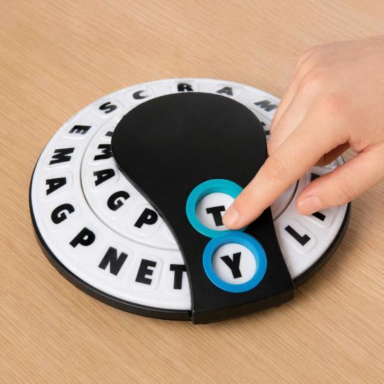 1/2 Sets Fast-Paced Think Words Game, Alphabet Wheel Family Board Game, Educational Multi-player Interactive Words Challenge Game for Kids Adults