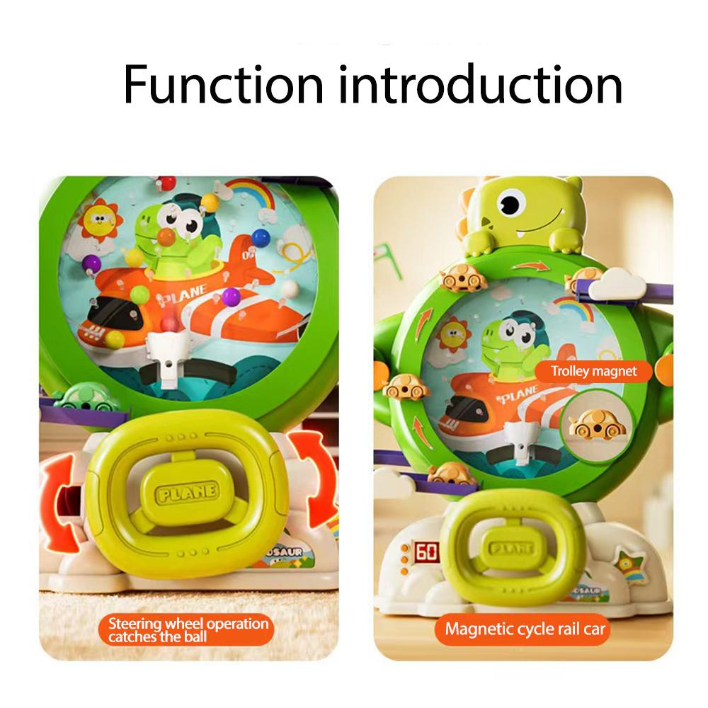 Dinosaur Mini Catching Game Console With Music Track Car Arcade Hand Eye Coordination Early Education Toy For Toddlers
