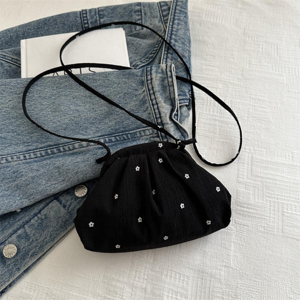 

Drawstring Single Shoulder Bag Flower Crossbody Bag Casual Makeup Bag Ladies чёрный