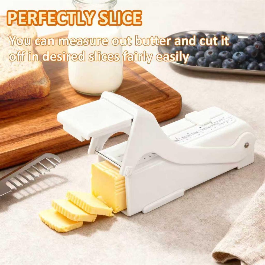 Butter & Cheese Cutter, Adjustable Thickness Stainless Steel Wire Cheese ,Butter For Squares,Multipurpose Handheld Food Measuring Dispensers