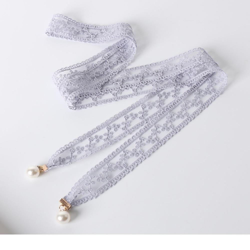 Elegant Style Pearl Pendant Belt Sweet Design Dress Waist Chain Lace Waist Belt for Women