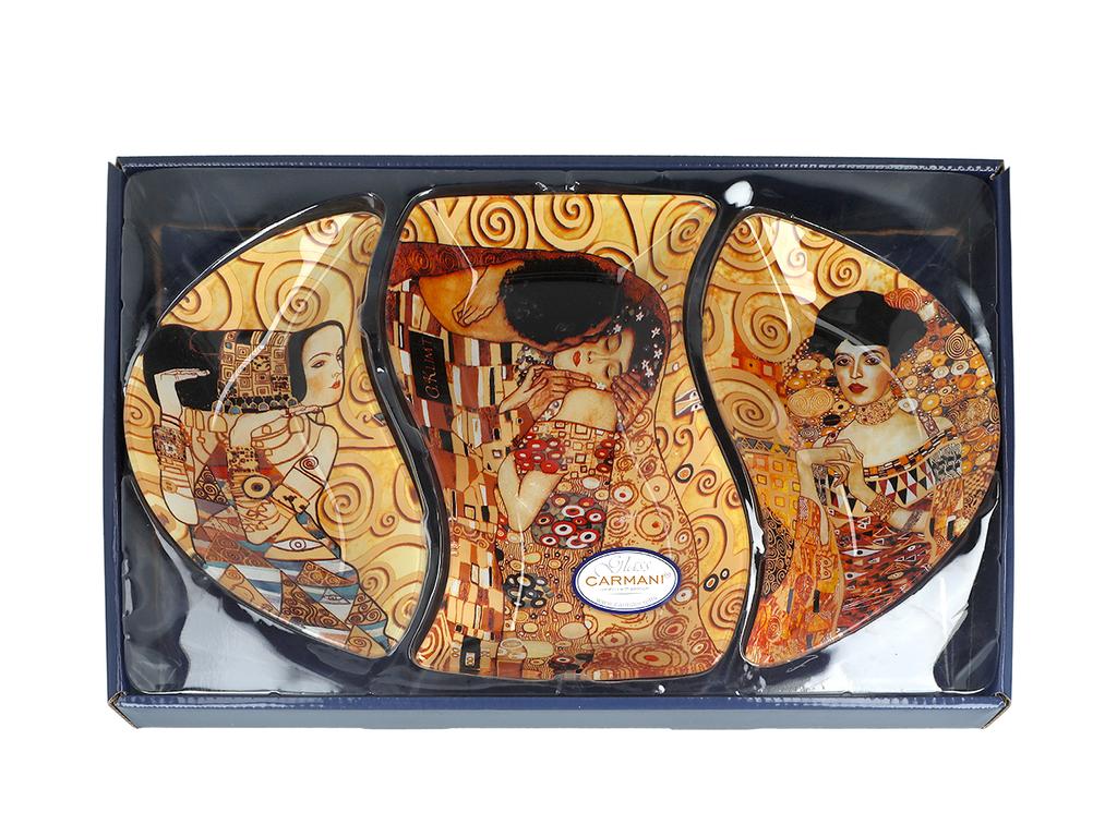 Piatto Decorativo Gustav Klimt Collage Arte Porcellana Per Regalo