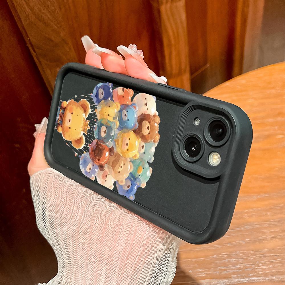 Soft Silicone Square Ladders Cartoon Pattern Full Cover Camera Protection Shockproof Case for Huawei Honor Xiaomi Redmi Samsung