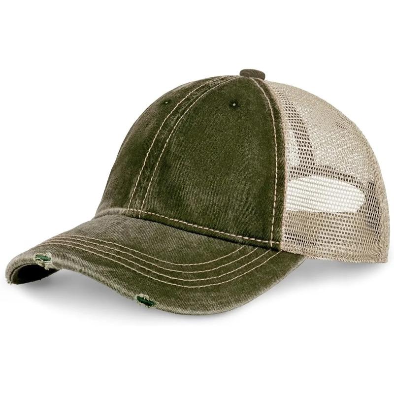 Yiran bag Lente Zomer Heren en Dames Klassieke Trucker Pet Ademend Mesh Ongestructureerd Verweerd Pigment Geverfd Pet Buiten Hoed 58cm