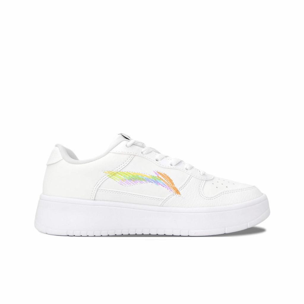 Li Ning Floating Boat Painted Cloud Wanderer, Moon's Dawn Synthetikleder Niedrige Skateboard-Schuhe Unisex AGCS420-6(Team2095-)