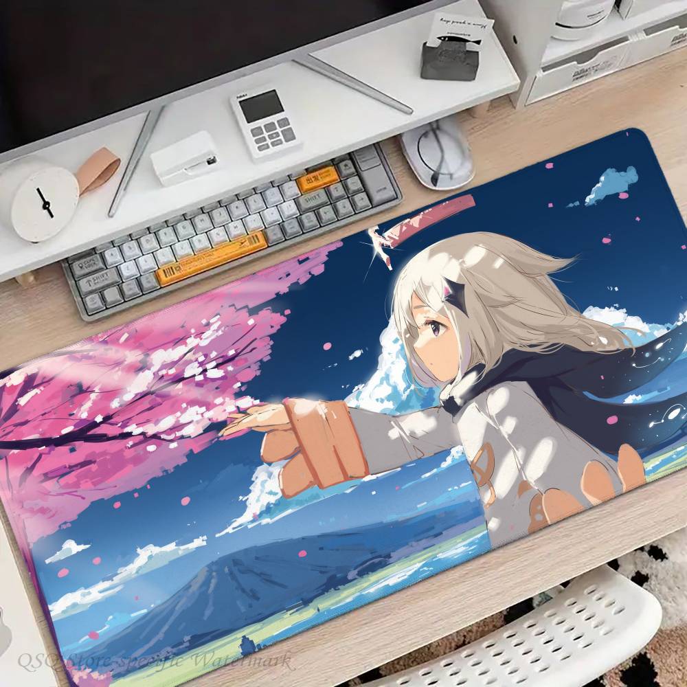 Paimon Game Anime Genshin I-Impact Mousepad Non-slip Suitable For Office Computers Laptops E-sports Game Desk Mats XXL Keyboard
