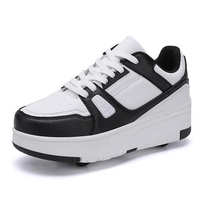29-40 Kids Four-wheel Disassembly Flat Shoes Runaway Shoes / Wheel Skate  Shoes with Wheels for Women