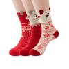 3/6 Pairs Christmas Socks Moisture Wicking Women Multi-Color Deer Stockings Cute Christmas Stockings Cartoon Design
