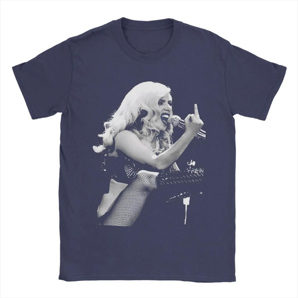 Lady Gaga Middle Finger Stage Performance Black & White Graphic Black T-Shirt | Pop/Alternative Music Fan Punk Streetwear Merch Tee
