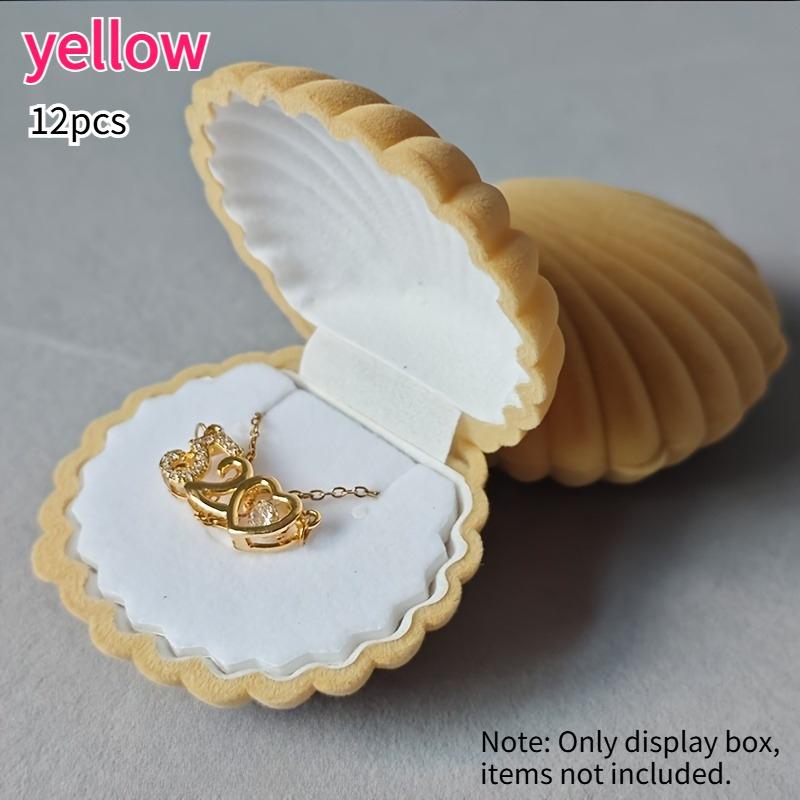12pcs Shell Velvet Jewelry Gift Boxes Packaging Box Multi-Colors Necklace and Earring Jewelrys Pendant Organizer Display Cases