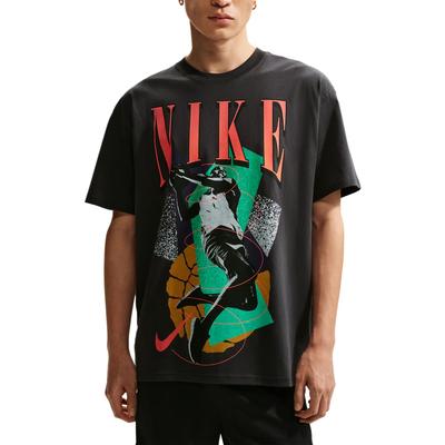 Basketball Cotton Printed Pattern Loose Fit Short Sleeve T-Shirt Men Tops IH4132-010