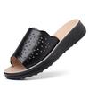 ~~ First layer cowhide mother cool slippers, summer leather soft-soled women's shoes medium and old non-slip sandals
