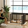 Puppy Playpen, Dog Playpen, Puppy Enclosure, 6 Panels with Door, Foldable and Portable Dog Fence, Steel, Black