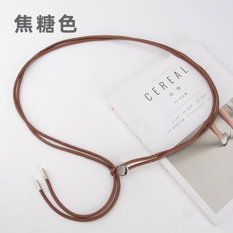 Soft Knotted Thin Belt Women'S Decoration With Skirt High-End Pu Body Chain Waist Rope Women