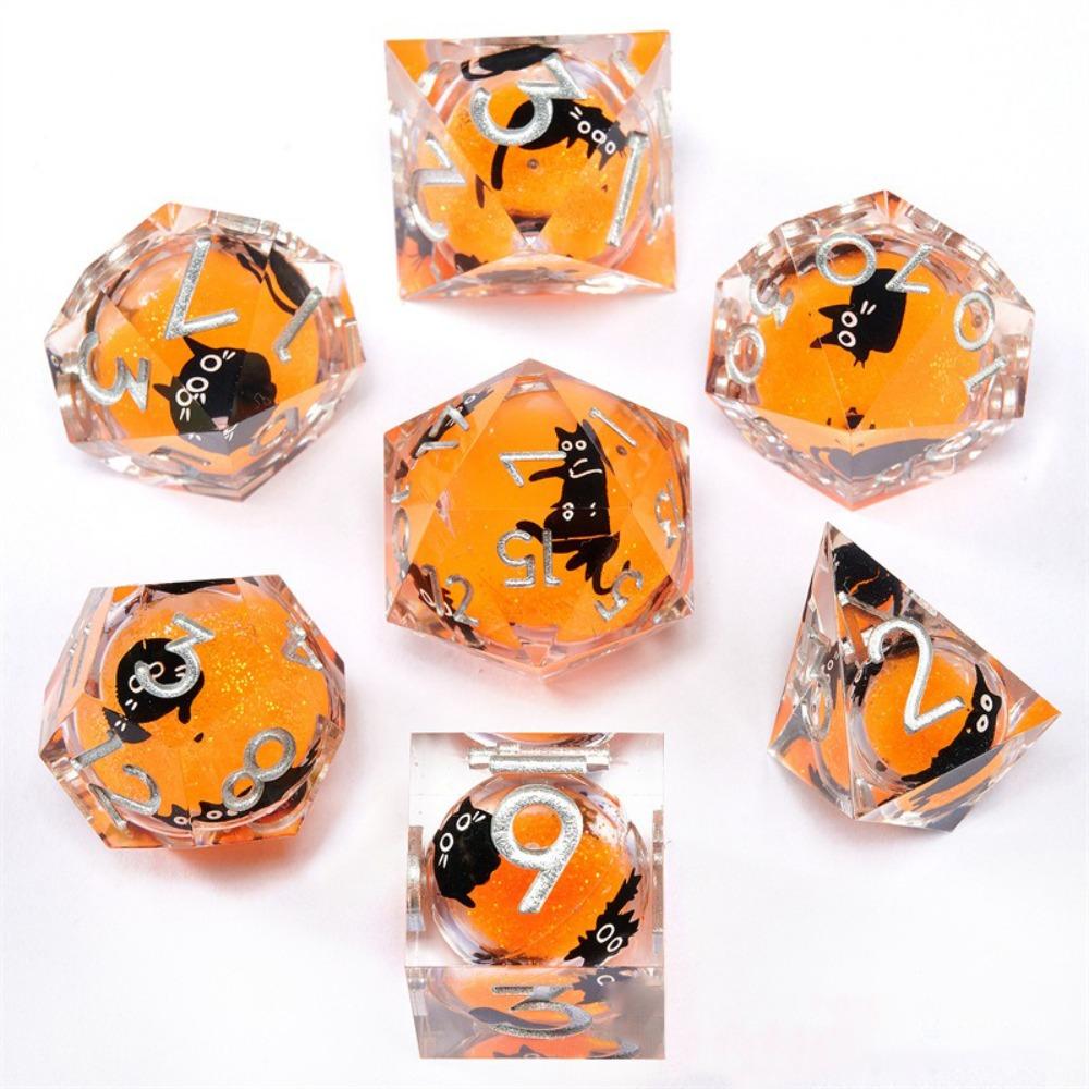 Polyhedron Purple Sand Resin Dice Set Handmade RPG Dice Set New Polyhedral Dice Set