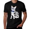 Hipster Cat TShirt Work Short Sleeve Cotton Top
