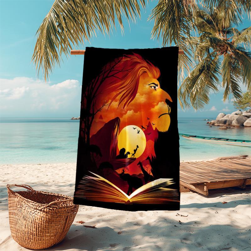 1Pc Lion Cub Explores Jungle Beach Towel Microfiber Beach Towel Thin Absorbent For Beach Swimming Yoga Bath Sports 0917269