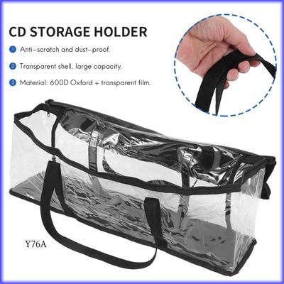 Good-Large Clear Holds DVD CD Storage Holder Easy Zip Closure Carry Bag Organizer