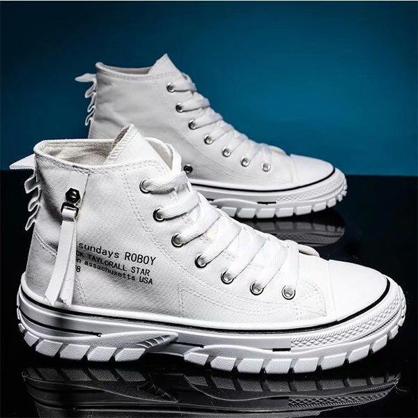 Tendência de sapatos de lona de cano alto masculino casual legal moda estilo de rua tênis hip hop para adolescentes