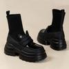 High-value Thick-soled Socks Boots Women's Autumn New Round Head High-heeled Elastic Boots Small Short Boots Fashion Single Boots