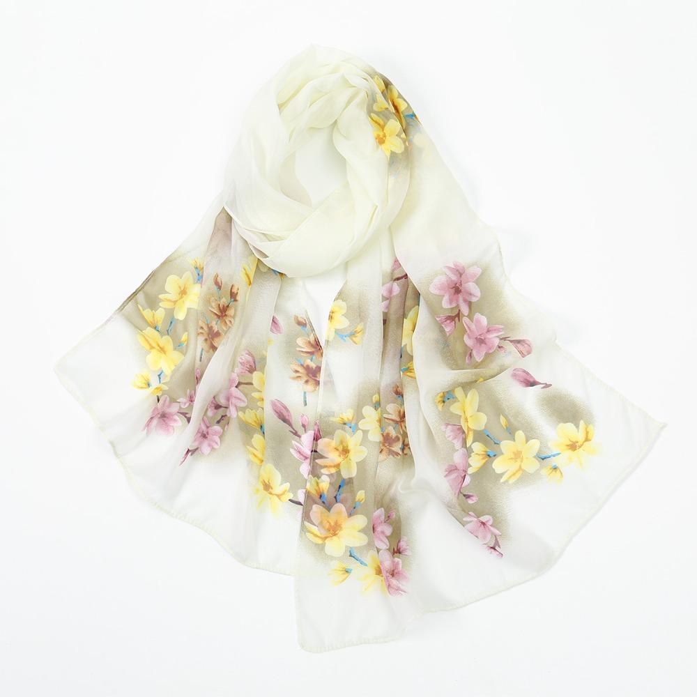 

High Quality Print Silk Scarf Vintage Hair Scarf Headband Neck Tie Shawl Wraps Thin Headkercheif Hijab Foulard Bandana Women бежевый