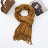 Cotton Solid Color Scarf for Women Winter Warm Wool Cashmere Scarf Autumn and Winter Women's Shawl Scarf Korean Style Atmosphere