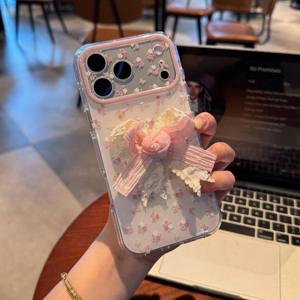 Floral 3D Bow Phone Case for iPhone 17/15 Pro Max/14/15