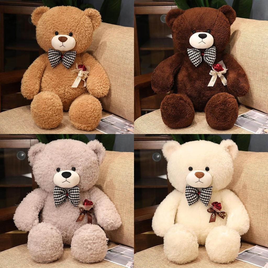 Cartoon Bear Rose Plush Toy Cute Bow Tie Send Girl Valentine Day Children Gift