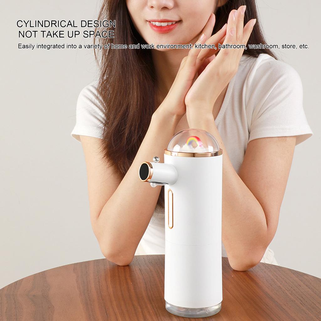 R-ainbow Automatic Induction Rechargeable Foam Soap Dispenser Touch-Free Soap Dispenser Refill L-iquid Soap Pump Dispenser for Bathroom Kitchen