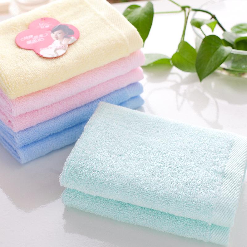 Bamboo Fiber Plain Color Broken 25 * 25 Square Towel Kindergarten Water Absorption Advertising Gift Small Square Towel