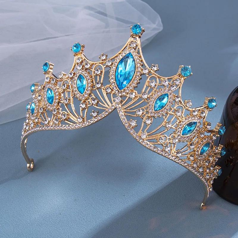 Hair Dress Jewelry Vintage Headwear Baroque Princess Queen Elegant Rhinestone For Wedding Tiara Crown Hair Accessories