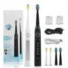 Ultrasonic Electric Toothbrush Sonic Wave Clean USB Rechargeable Toothbrush with Replacement Brush Heads 1 Handle 3 Heads