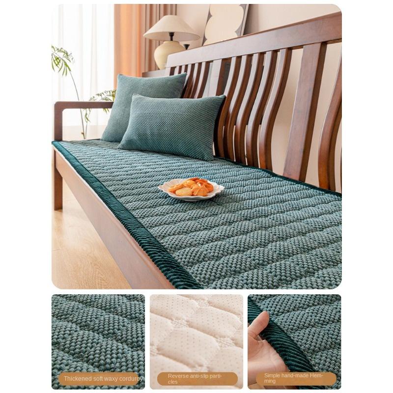 Verdicktes Sofakissen aus Cord und Massivholz, rutschfestes Sofakissen aus Mahagoni für Herbst und Winter, neues Sitzkissen