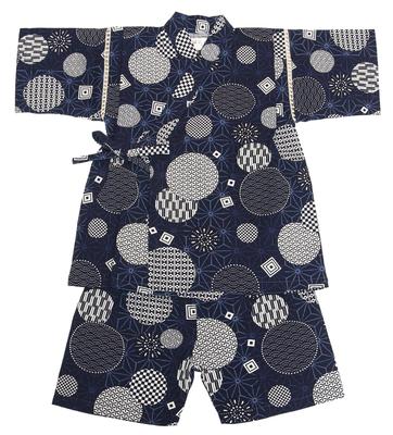 Hasegawa Jinbei for Boys Polka Size 110 Children's (Japanese Dot/Navy)