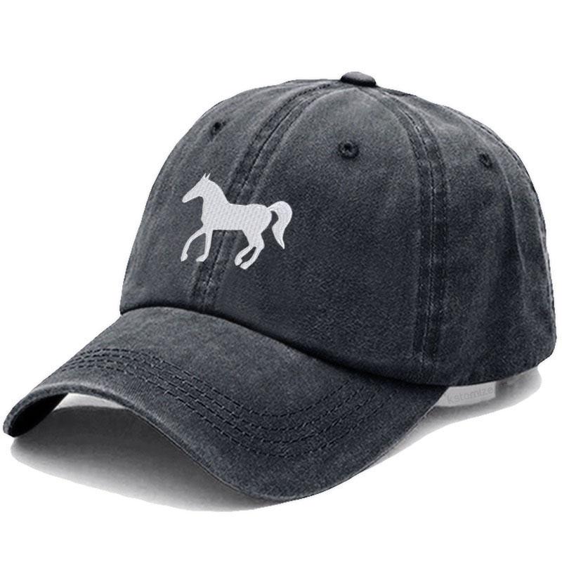Women's Baseball Cap Men's Washed Cotton Horse Embroidery Dad Hat Sport Golf Caps For Man Sun Hats Dropshipping