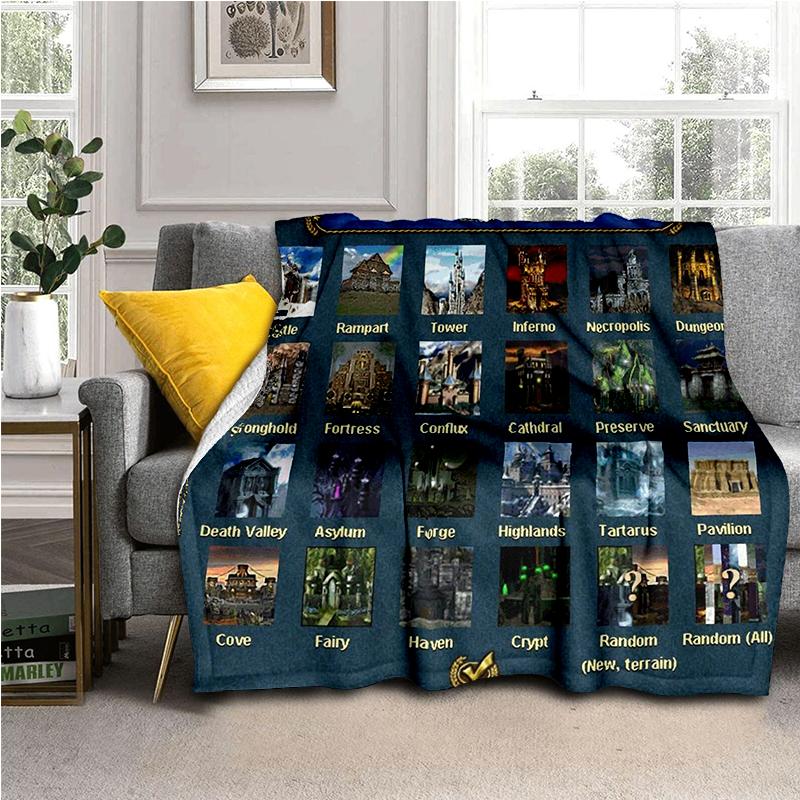 HOMM Game 9 Factions Races Stronghold Dwelling Creatures Heroes of Might and Magic Soft Blanket for Living Room Bedroom Bed Sofa