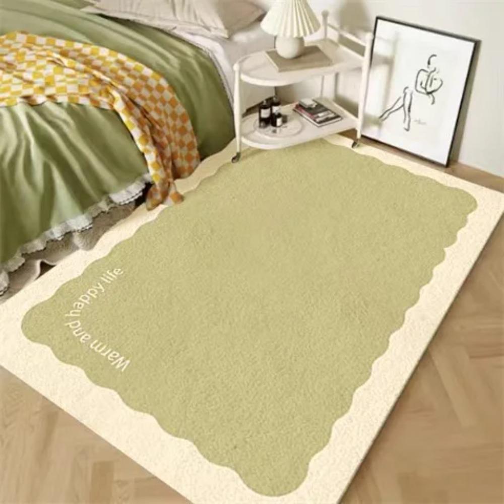 Cream Style Rugs for Bedroom Thick Plush Living Room Decoration Anti-slip Carpet Fluffy Soft Bedside Rug Home Washable Floor Mat