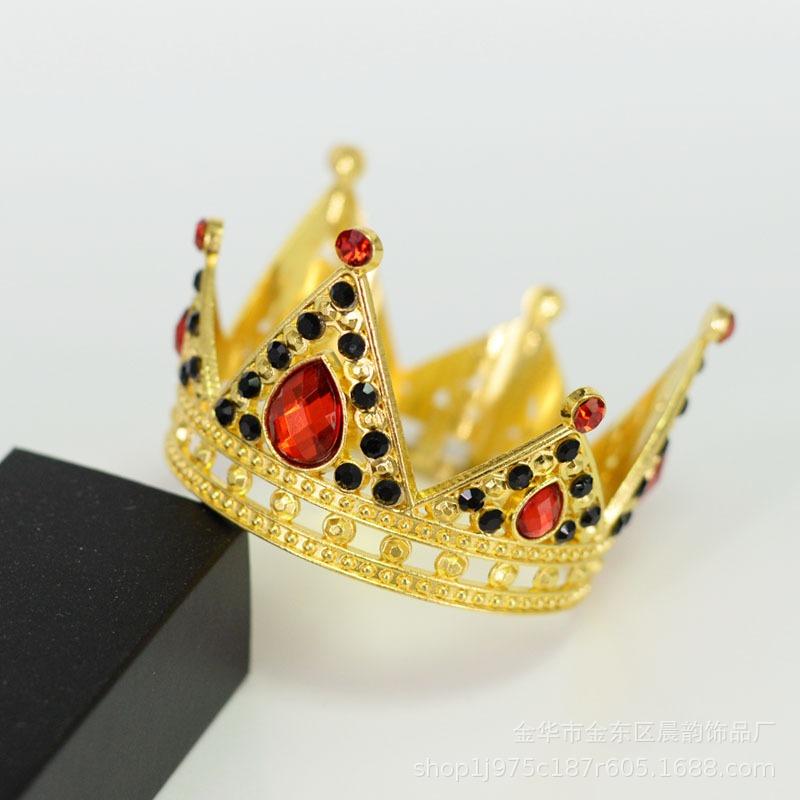 Xinjiang lamb crown colored doll headdress pet round rhinestone accessories ornament
