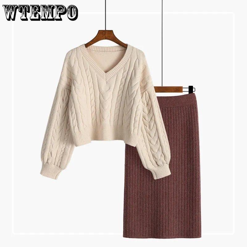 V-neck Twist Sweater Women's Short Casual Jumper Autumn and Winter Warm Pullover OuterWear Loose Sweaters Korean Lazy Style Top