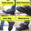 Oulylan Male Puncture Proof Antislip Labor Footwear Wear Resistant Waterproof Work Shoes Steel Toe Anti-smash Safety Boots