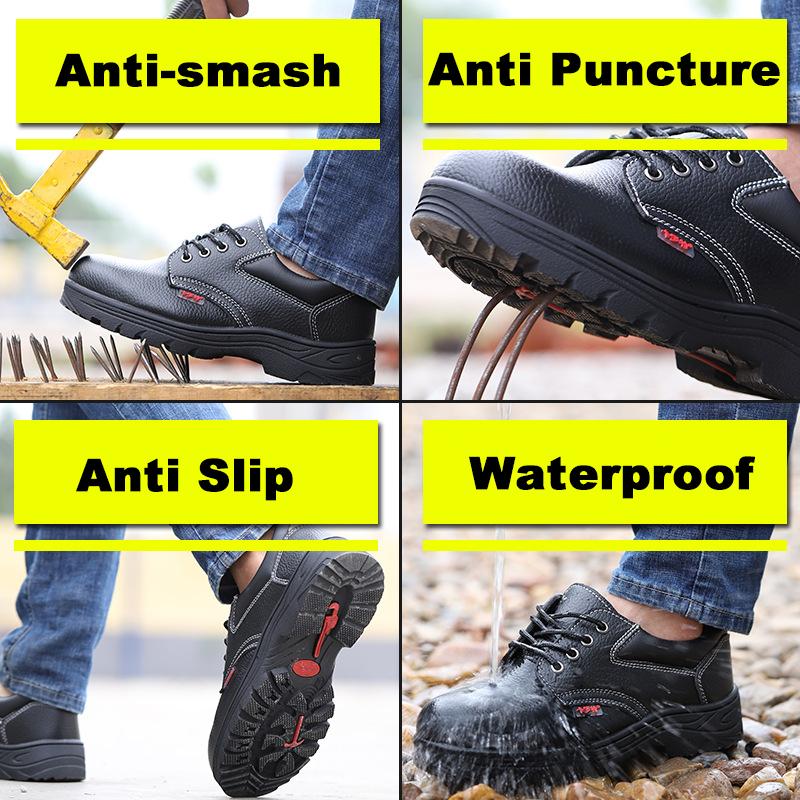 Oulylan Men Lightweight Protection Shoes Anti Smashing Steel Toe Safety Boots Anti Piercing Waterproof Work Footwear Size 38-46