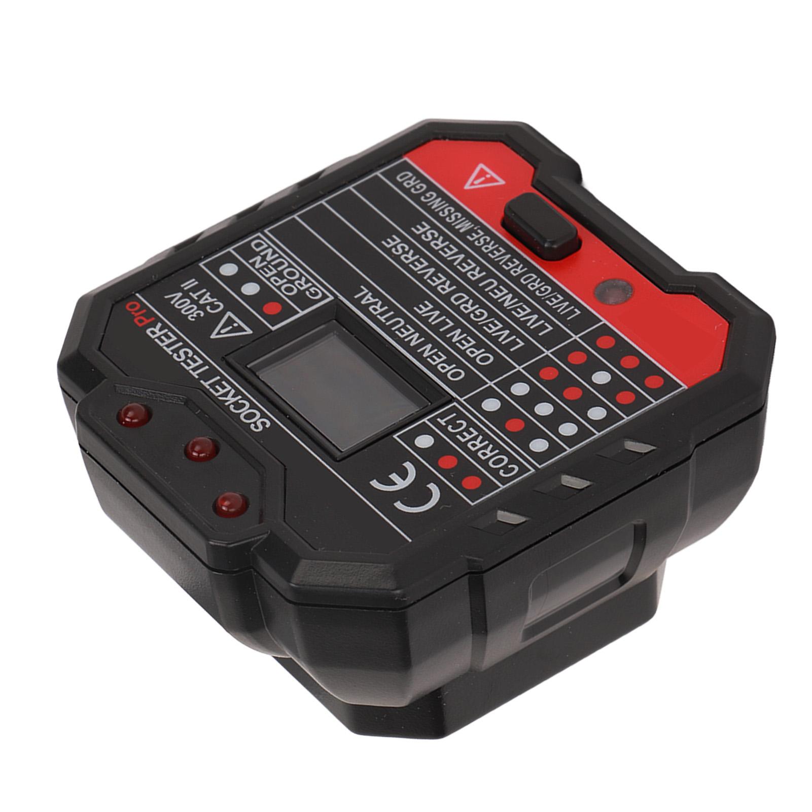 

Socket Tester Outlet Electrical Receptacle Detector Phase Supply Polarity Voltage Checker for Home 48